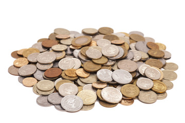 coins isolated on white