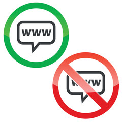 WWW message permission signs
