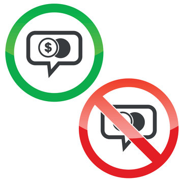 recommend clip art: Dollar coin message permission signs