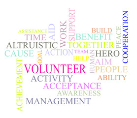 volunteer Word cloud illustration