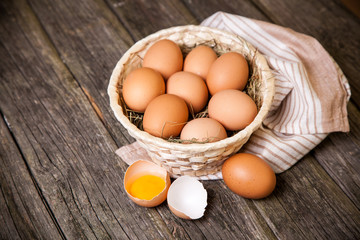 Fresh organic eggs