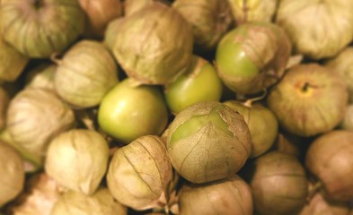 Tomatillos at a produce stand
