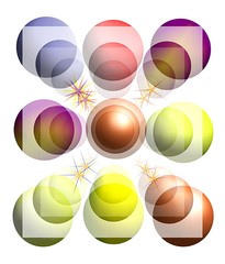 Riflessi di sfere e stelle colorati