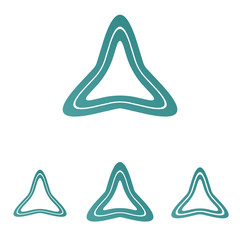 Teal line triangle logo design set