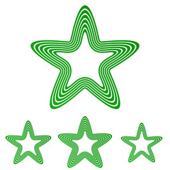 Green line star logo design set