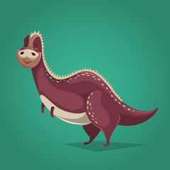 Funny dinosaur in cartoon style. Vector illustration 