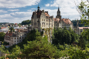 Fototapeta na wymiar Ausblick auf das Schloss in Sigmaringen/Hohenzollern