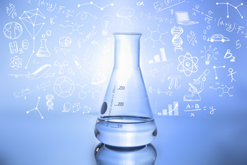 Naklejka premium beuta, disegni, laboratorio, scarabocchi, chimica