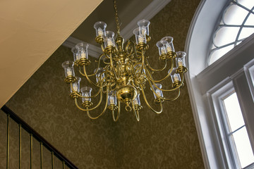 Fancy chandelier in old estate house