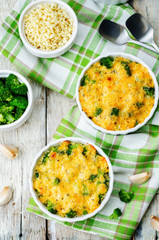 millet casserole with broccoli and cheese