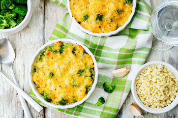 millet casserole with broccoli and cheese