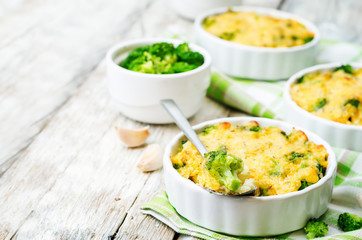 millet casserole with broccoli and cheese