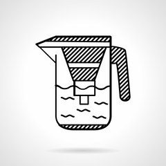 Filter jug flat line vector icon
