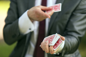 Magician card trick