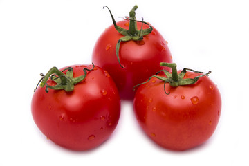 Tomatoes isolated on white