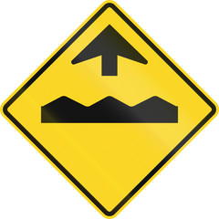 Canadian road warning sign - Rough road ahead. This sign is used in Ontario