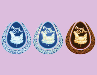 Carved Style Easter Egg Set v2
