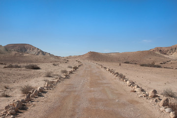 Fototapeta na wymiar Road at Negev desert