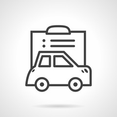 Simple line vector icon for car paperwork