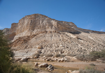 Fototapeta na wymiar Landscape of the Negev desert mountains