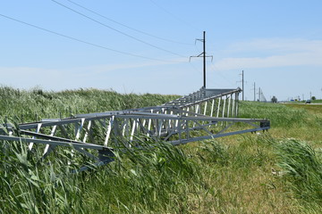 Assembly and installation of new support of a power line