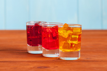 Liqueur made of wild berries strawberry, raspberry and apricot