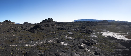 Rare clear blue sky on the summit of Mount Roraima