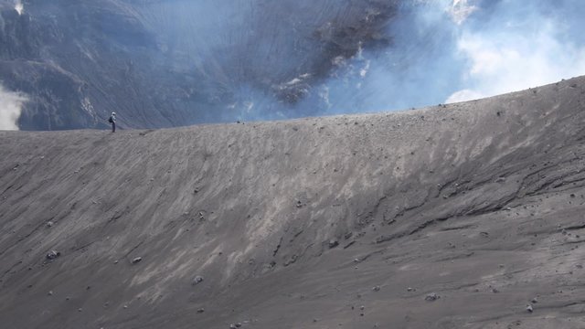 Aerial view of active volcano Tavurvur, Papua New Guinea

