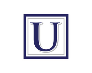 U Letter Logo Square Frame