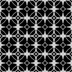 Fototapeta premium Monochrome seamless pattern.Hand drawn black, white, gray, seamlessly repeating ornamental wallpaper or textile pattern.