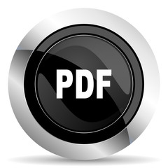 pdf icon, black chrome button
