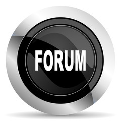 forum icon, black chrome button