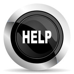 help icon, black chrome button