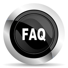 faq icon, black chrome button