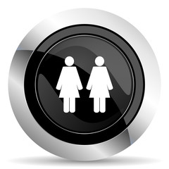 couple icon, black chrome button, people sign, team symbol