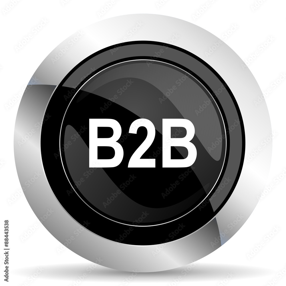Poster b2b icon, black chrome button