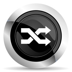 aleatory icon, black chrome button