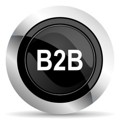 b2b icon, black chrome button