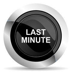 last minute icon, black chrome button