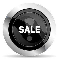 sale icon, black chrome button