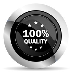 quality icon, black chrome button