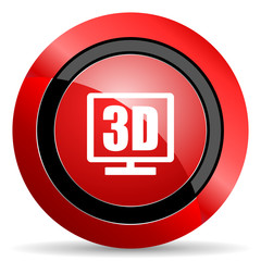 3d display red glossy web icon