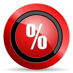 percent red glossy web icon