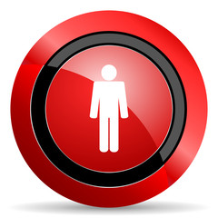 male red glossy web icon