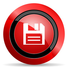 disk red glossy web icon