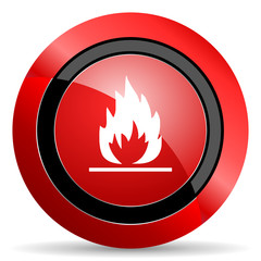 flame red glossy web icon