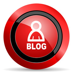 blog red glossy web icon