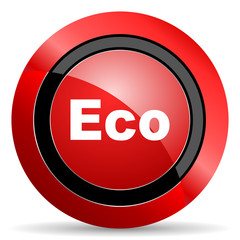 eco red glossy web icon