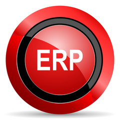 erp red glossy web icon