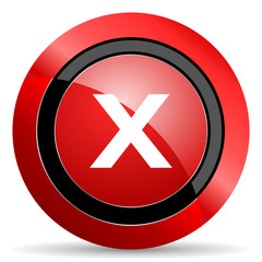 cancel red glossy web icon